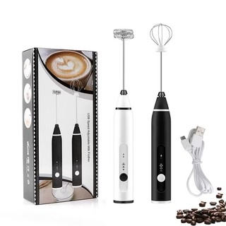 Mixer Batedor Elétrico Misturador de Bebidas Recarregável USB 3 Velocidades Ovos Leite Cozinha