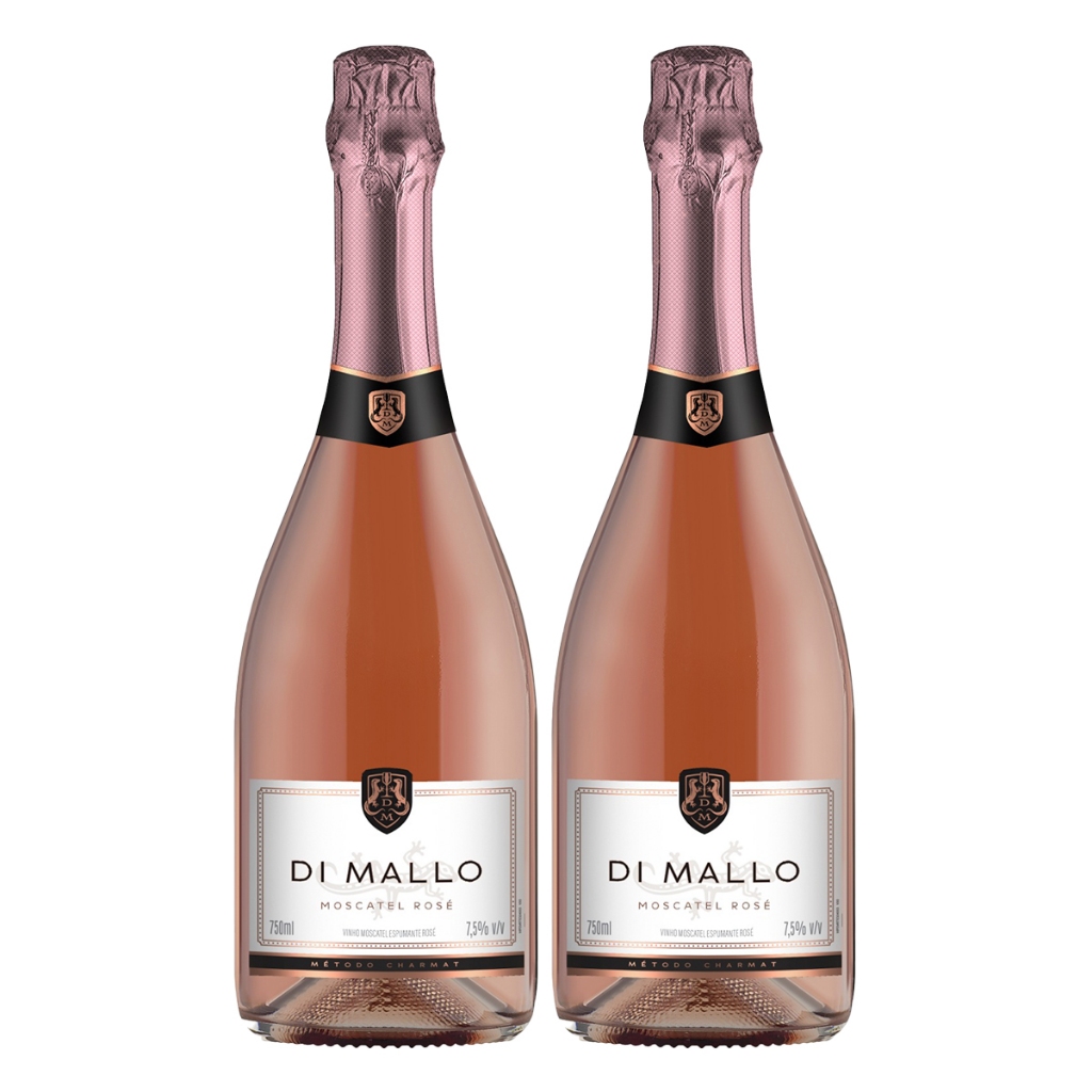 Espumante Di Mallo Moscatel Rosado 750ml Kit 2 Un