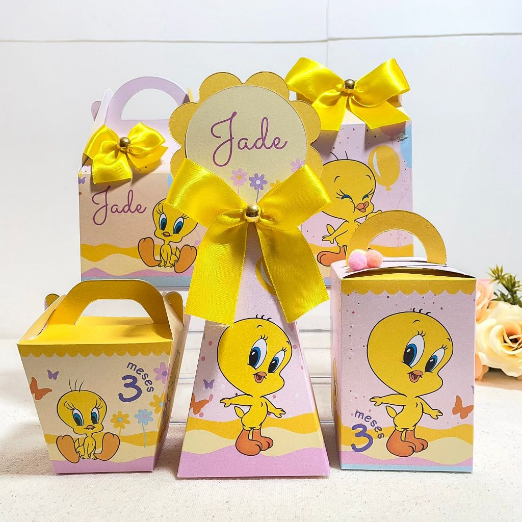 Caixinhas PiuPiu Baby Looney Tunes personalizadas aniversário festa infantil lembrancinha caixinha milk cone mesversario em Oferta na Shopee