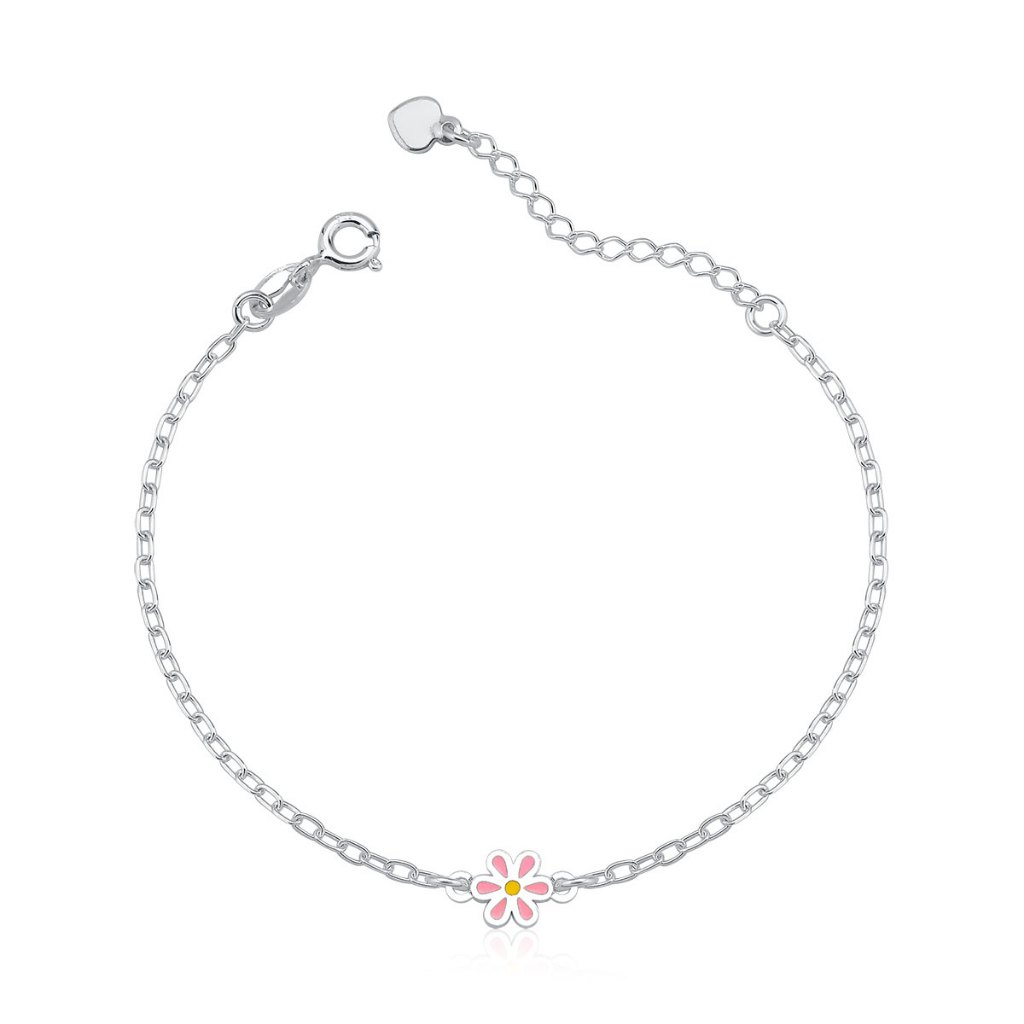 Pulseira Feminina de Prata 925 Florzinha Resinada em Oferta na Shopee