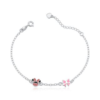 Pulseira Feminina de Prata 925 Minnie e Lacinho Resinado em Oferta na Shopee