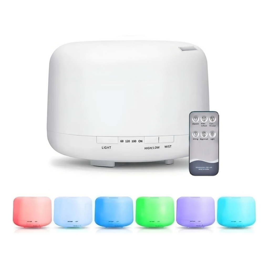 Umidificador 300ml Difusor Aromas Ultrassônico LED Silencioso Essência Ambiente