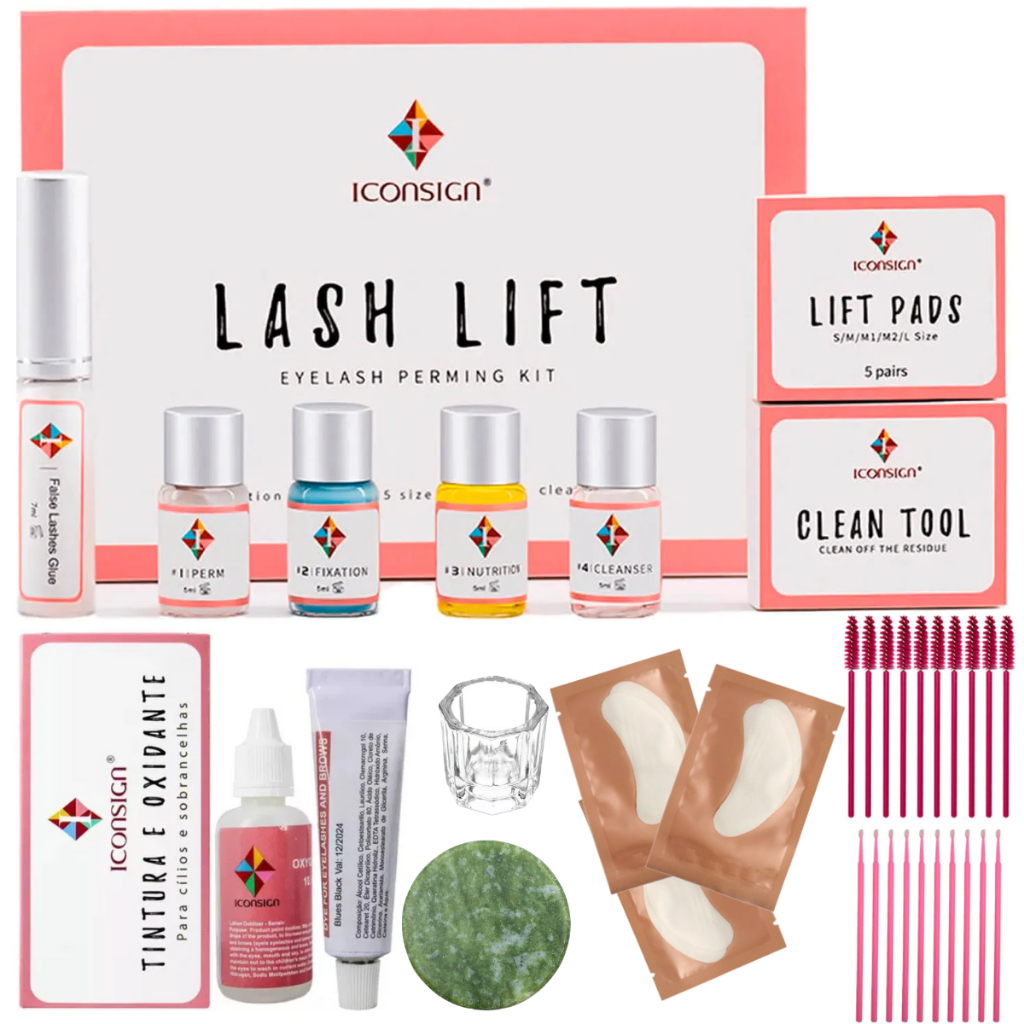 Kit Lash Lifting Completo Iconsign Com Tintura Oxidante Para Permanente De Cílios E Brow Lamination
