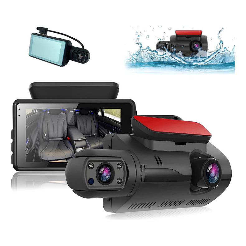 Câmera Dvr Veicular Automotiva Com Dupla Lente para Carro