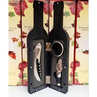 kit Vinho 3pçs Abertura Magnética  Garrafa c/ Acessórios para Vinho Decorativo Masculino