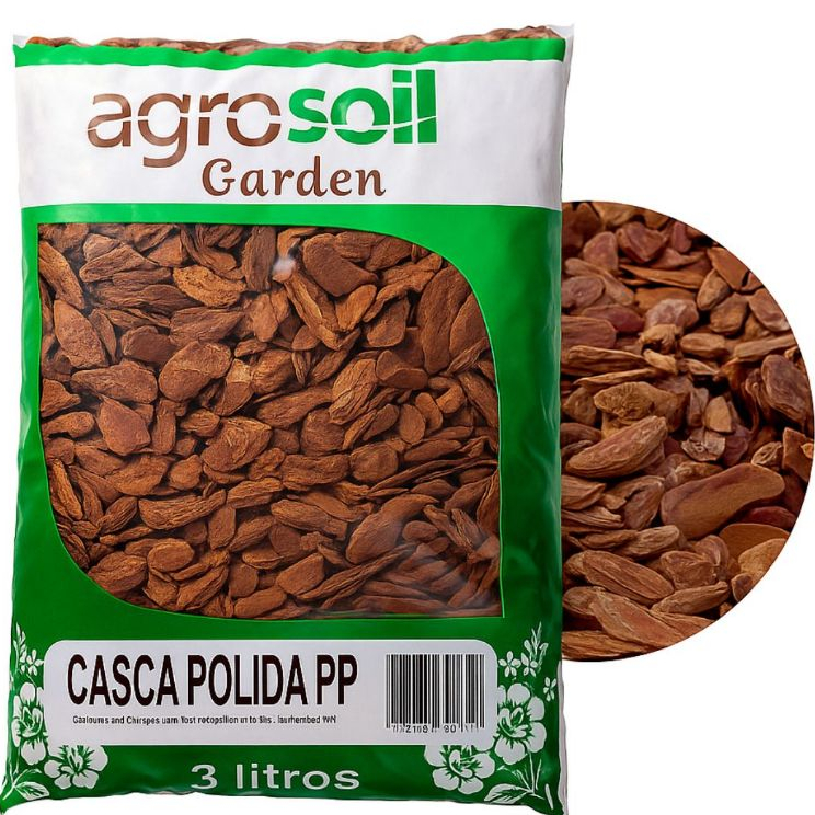 Casca De Pinus Polida P OU PP 3 Litros Agrosoil em Oferta na Shopee