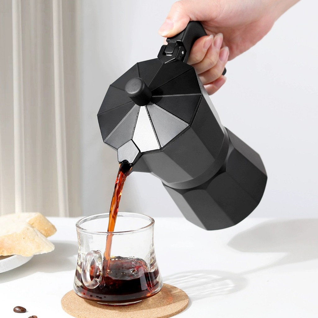 Cafeteira Italiana Alumínio 3/6 Xícaras Aço Decorada Top Cafeteira Rápida