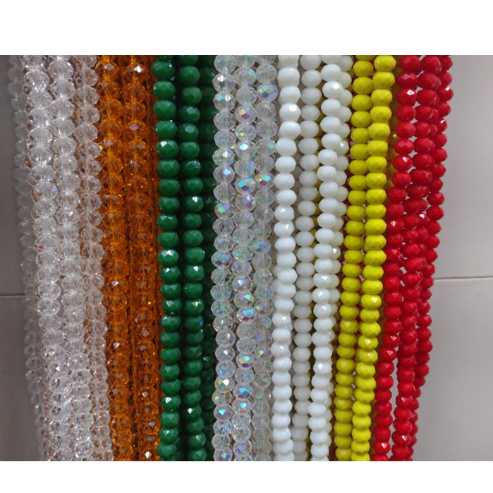 Kit c/10 Fios de Cristal 4mm/6/mm 8mm Flat Facetado Vidro em Oferta na Shopee