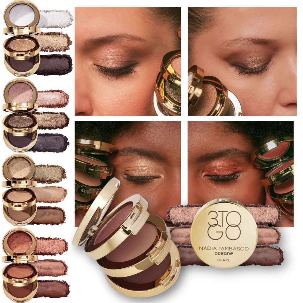 Paleta de Sombras Nádia Tambasco Trio To Go Océane 7,8g Compacta, Versátil e Alta Pigmentação