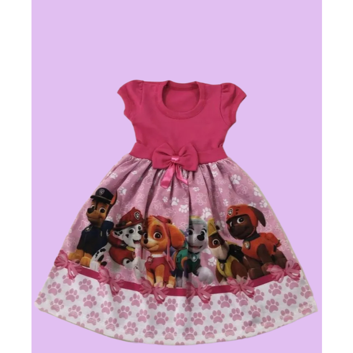 vestido infantil Personagens desenho animado peppa,patrulha canina,moranguinho