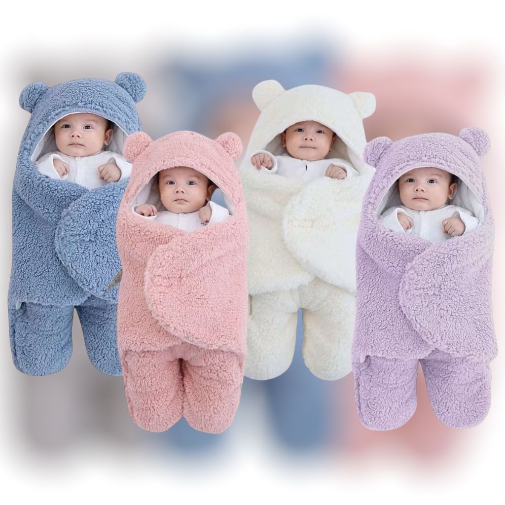 Saco De Dormir Para Bebe Ursinho e Ursinha Com Sherpa Quentinho