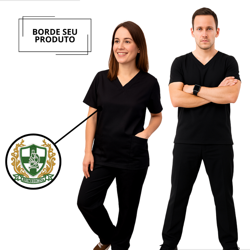 Conjunto Unissex Uniforme Scrub Médico Veterinário Enfermagem Cuidador Babá Com Bolsos e Elastano