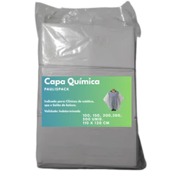 Capa Química Plástica Descartável - 50, 100, 150, 200 unidades - 110x120cm