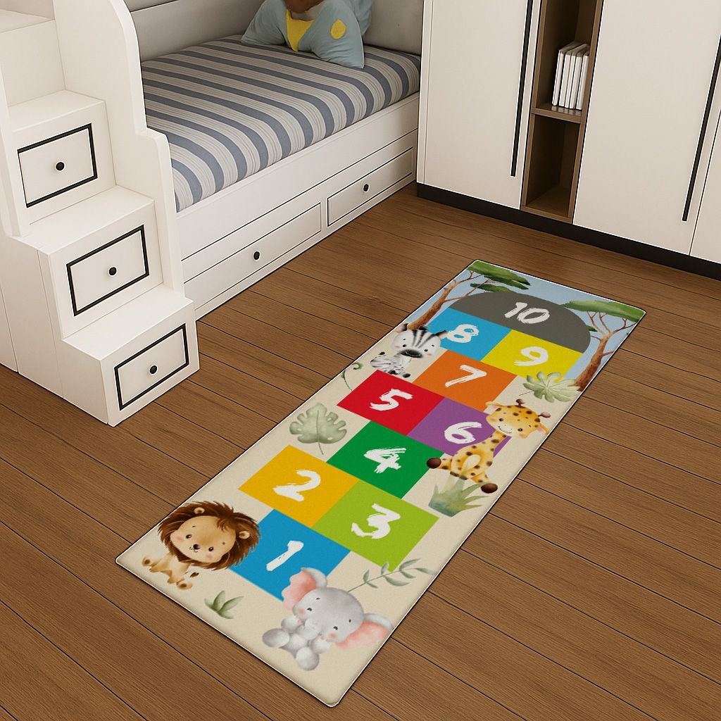 Passadeira Infantil Amarelinha 2,00m x 0,65m – Diversão e Modernidade para o Quarto das Crianças