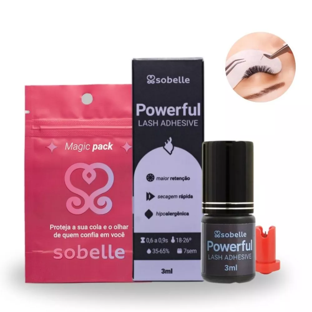 Cola para Cílios Fio a Fio Volume Russo Sobelle Powerful 3ml