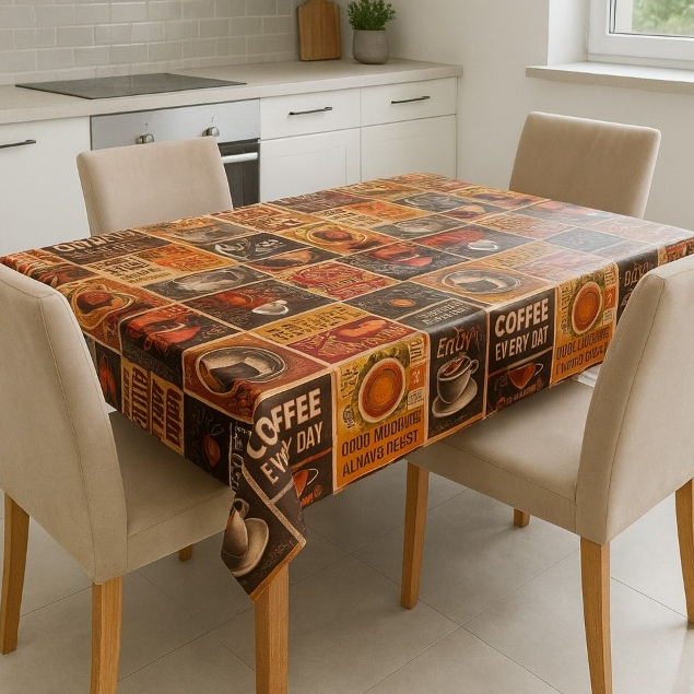 Toalha Térmica Em PVC Estampada Para Mesas De 4 Tamanhos Impermeável Durável e Sofisticada