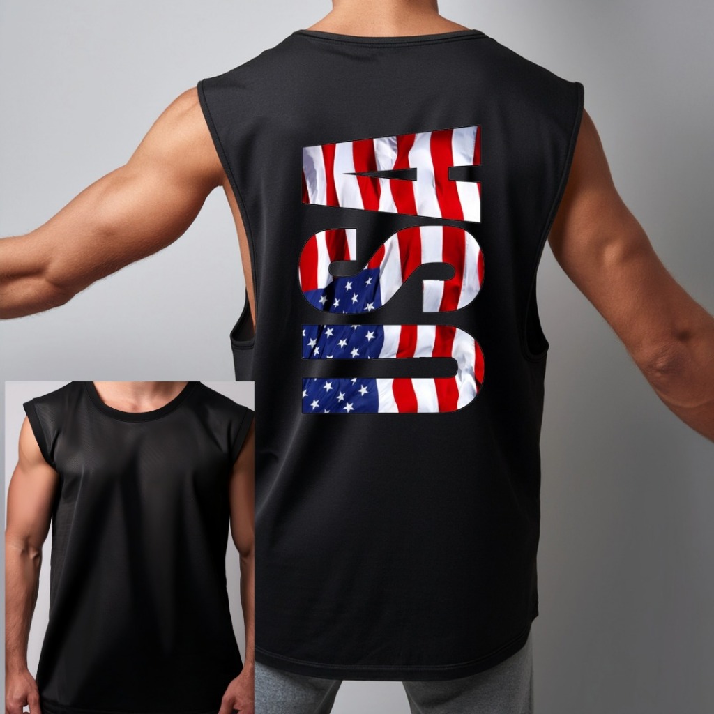 Camiseta Camisa  Oversized  Regata  cavada  100% Algodão estampada  USA américa