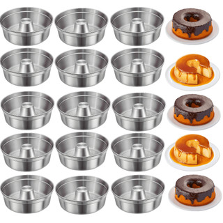 Kit 15 Formas N 18 Bolo Pudim padaria redonda com furo