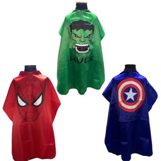 Capa de Corte Barbeiro Cabeleireiro Infantil em Cetim Heróis em Oferta na Shopee