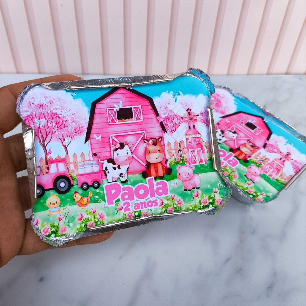 Marmitinha Fazendinha Personalizada Lembrancinhas de Aniversário Infantil