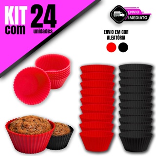 Kit 24 Formas de Silicone Flexível Antiaderente – Perfeito para Bolos, Tortas, Pudins e Doces Criativos em Oferta na Shopee