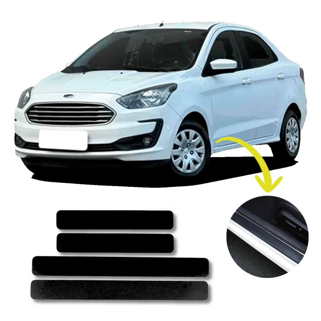 Soleira Porta Universal Adesivo Anti -Risco Resistente Fibra de Carbono Preto Fosco Transparente PPF em Oferta na Shopee