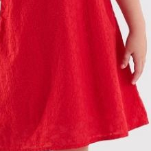 Vestido Infantil em Laise e Meia Malha Festas Bebê Menina Vermelho Premium Festas Ano novo — imagem 2 de 2