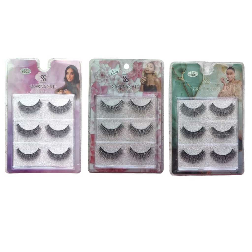 Cílios postiços 3 Pares 6D Linha Sabrina Sato em Oferta na Shopee