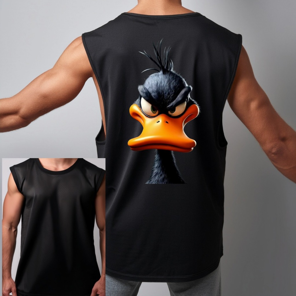 Camiseta Camisa  Oversized  Regata  cavada  100% Algodão estampada  Patolino Duck Looney Tunes Desenho