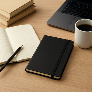 Caderneta Tipo Moleskine 10X7 Mini Bolso Anotações Estudar Organizar 80 Folhas Amareladas Sem Pauta