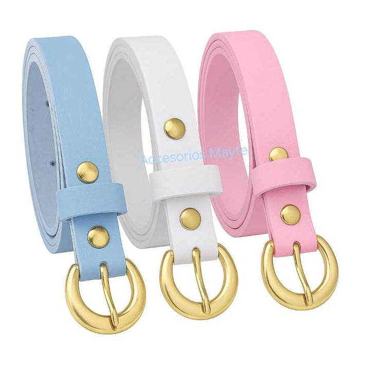 kit 3 cinto feminino infantil fivela dourado em Oferta na Shopee