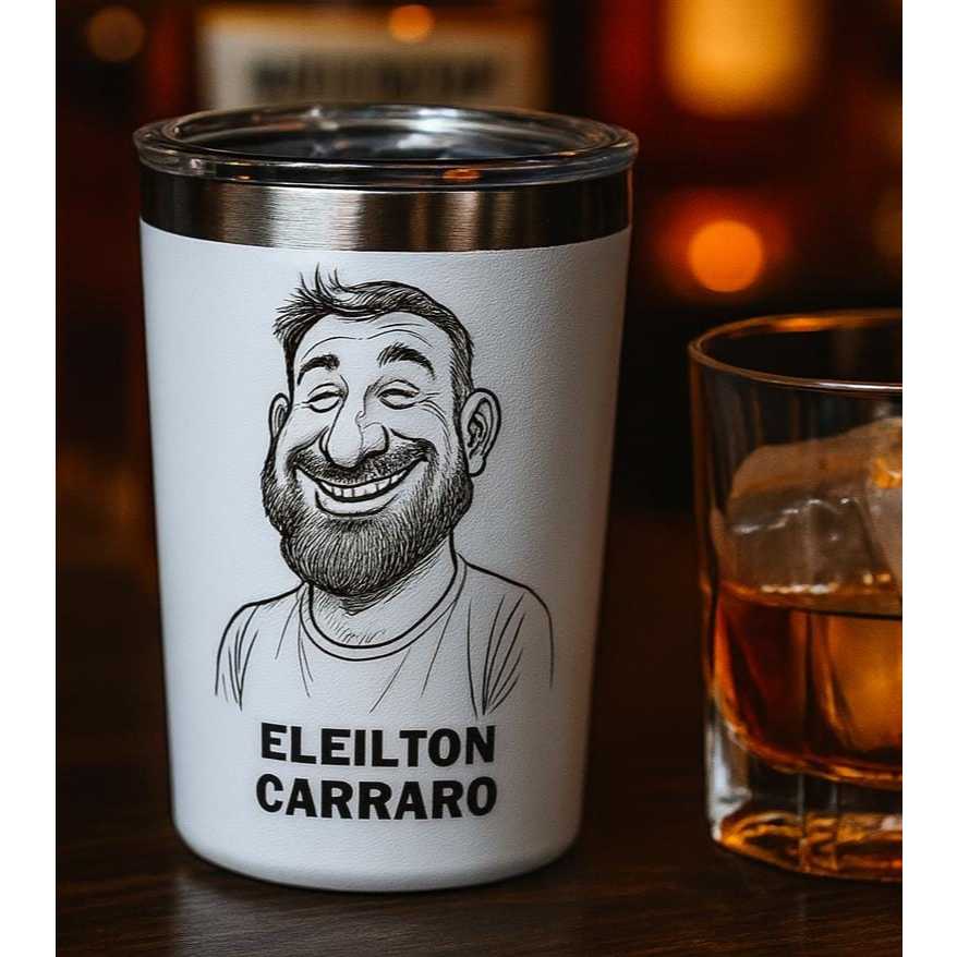 Copo Térmico 360ml Personalizado com Caricatura a Laser em Oferta na Shopee