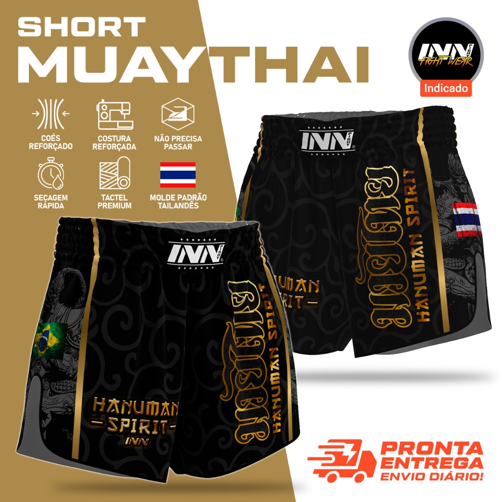 Short Bermuda Muay Thai Hanuman Spirit Inn Fight Unissex