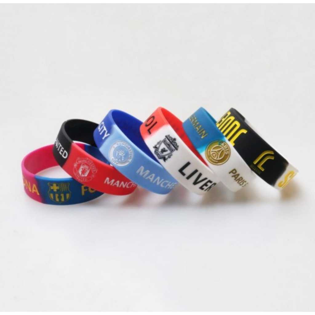 PULSEIRA DE SILICONE TIMES DE FUTEBOL INTERNACIONAL BARCELONA, PSG, CITY, LIVERPOOL, YAMAL