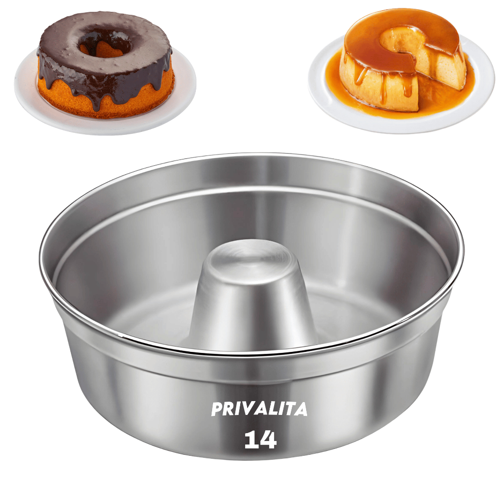 Forma N 14 Bolo Pudim padaria redonda com furo