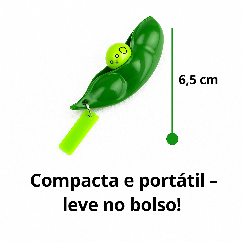 Chaveiro Ervilha Antistress – Brinquedo Fidget Pop Portátil Relaxante Verde