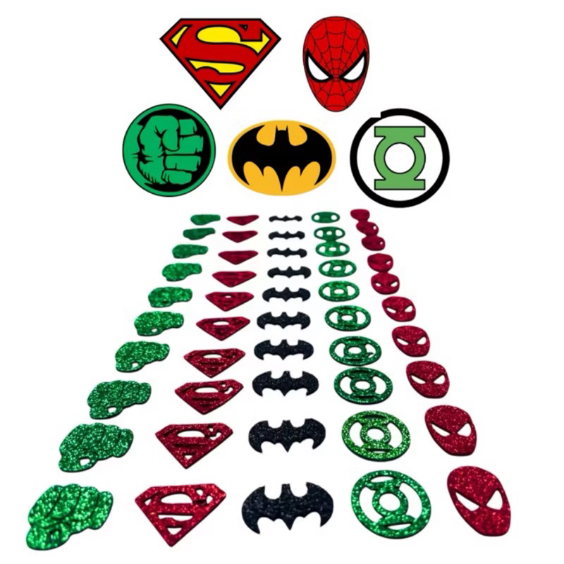 Kit 10 Adesivos Pet Super Heróis Aplique Super Heróis Pet Shop