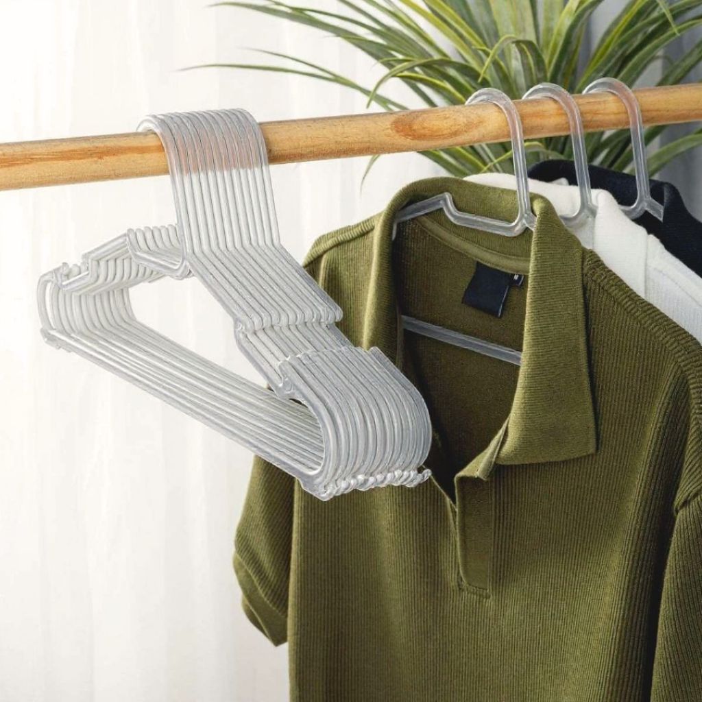 Kit 50 Cabides Organizador Roupas Transparente Acrílico Adulto Reforçado