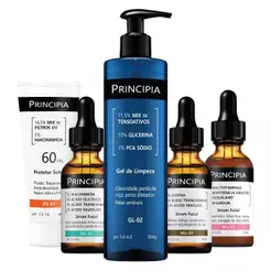 Principia Kit Rotina Completa - Limpeza, Tratamento e Proteção c/ MIX-01 + MIX-02 + MIX-03 + GL-02 + PS-01 FPS 60