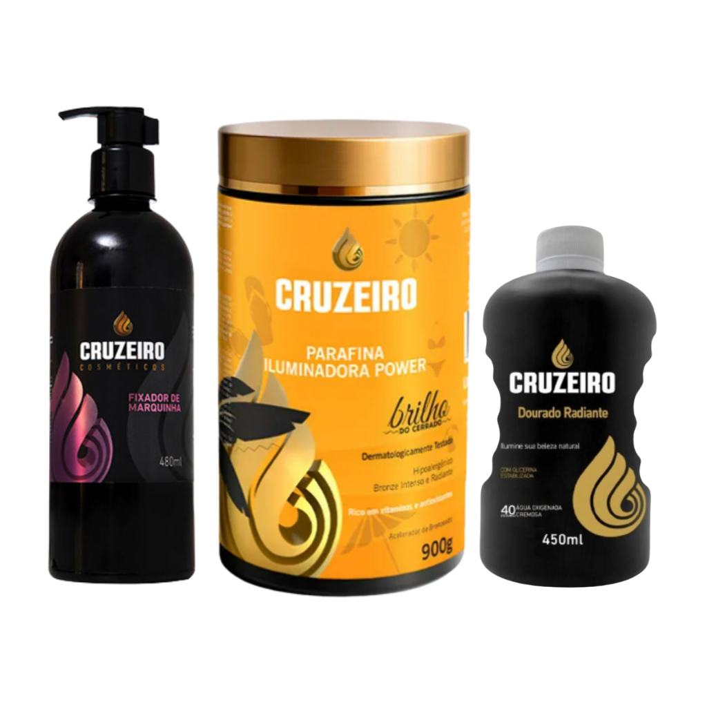 Parafina Iluminadora Power + Fixador De Marquinha + Dourado Radiante