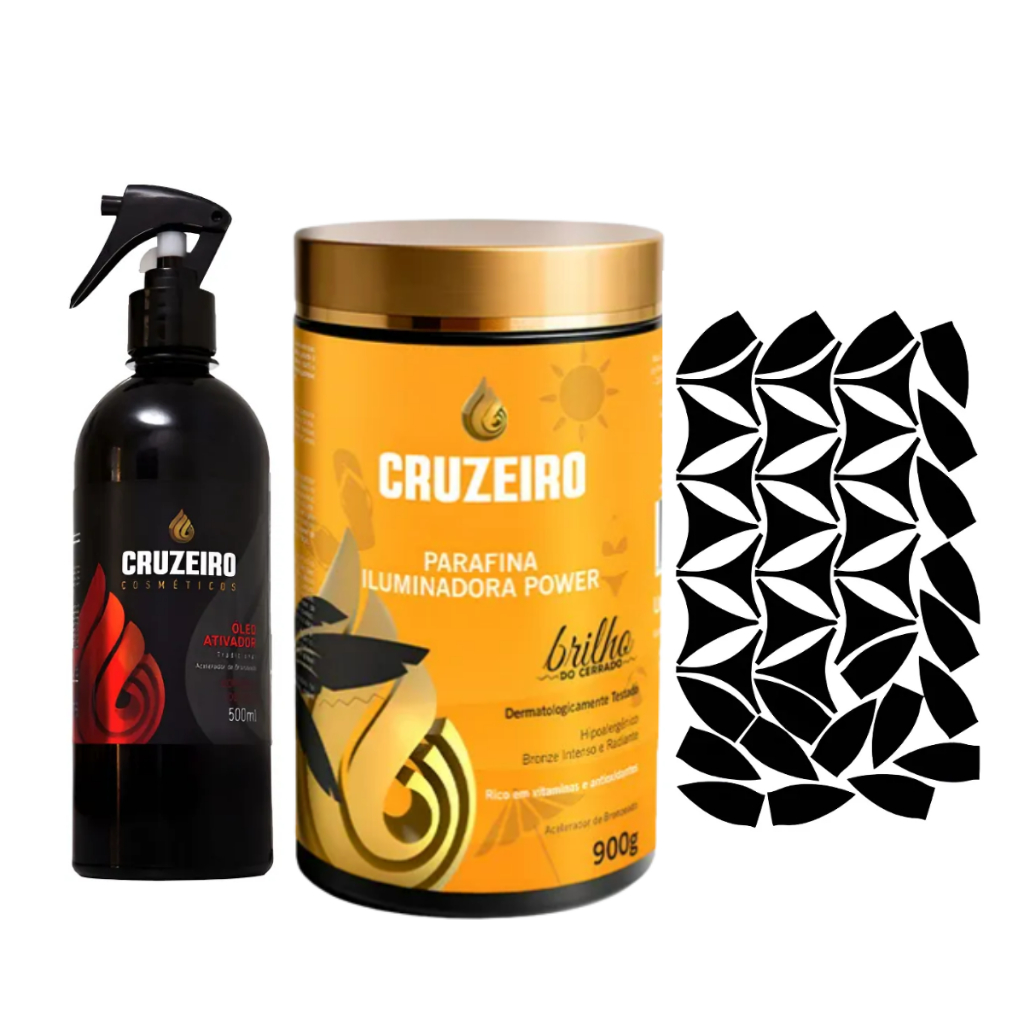 Kit Bronze - Óleo + Parafina Iluminadora Power + Cartela Biquíni + Fita Brinde