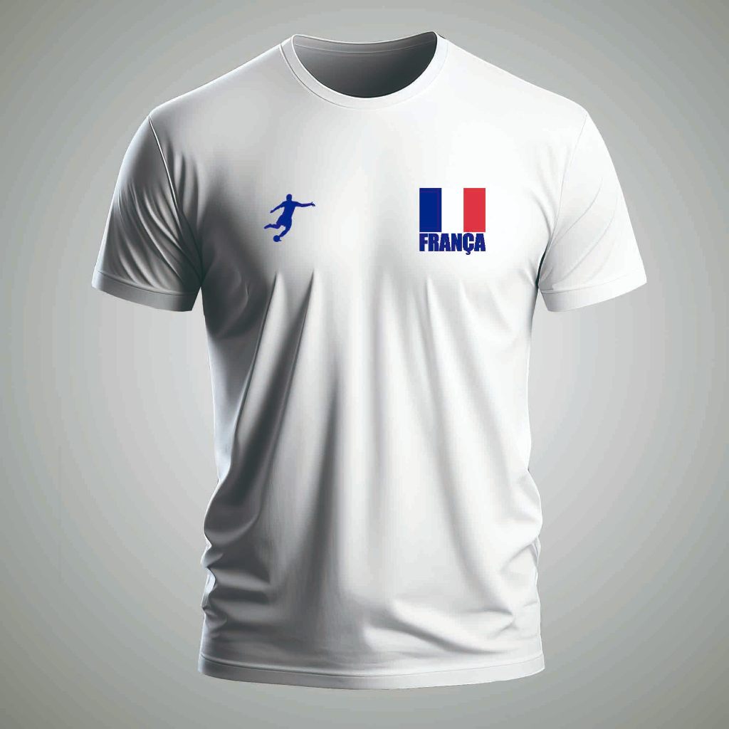 Camisa Moda Masculina Camiseta Futebol Países França Algodão Copa 2026