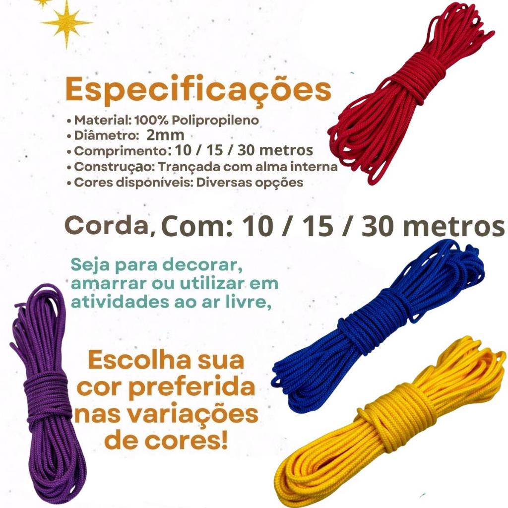 Corda Náutica De Polipropileno 2 Milímetros ( 10mts / 15mts / 30mts )
