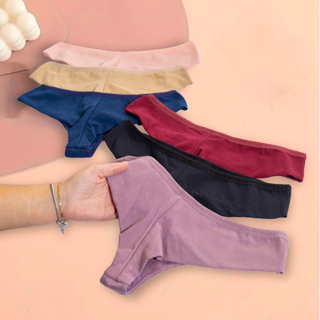 Kit 5 Calcinhas Femininas Fio Duplo Algodão Respirável Não Marca na Roupa
