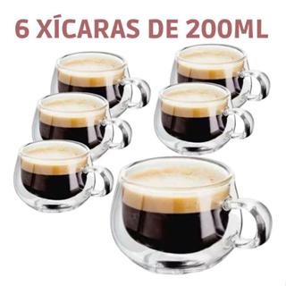Jogo Com 6 Xícaras Copo Vidro Duplo 200ml Café Nespresso Chá em Oferta na Shopee