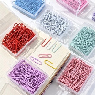 2399X- Leve 200 Unid Clips por Caixinha Prendedor Metal Papel Colorido 28mm Escolar Escritório Papelaria em Oferta na Shopee