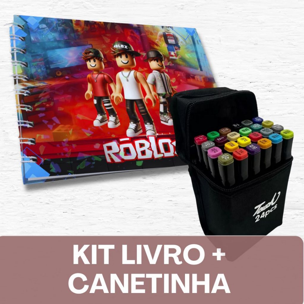 ROBLOX – Livro de Colorir+ Canetinhas / 50 Folhas / Capa Holográfica