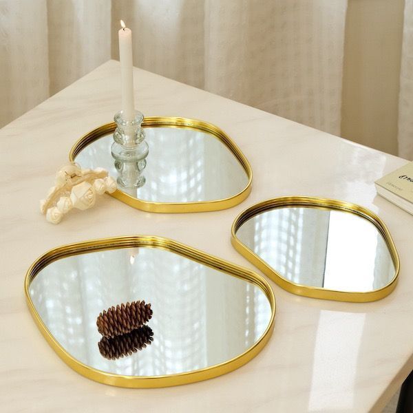 Bandeja decorativa espelhada curvada - DT24040/DT24095 HD63586