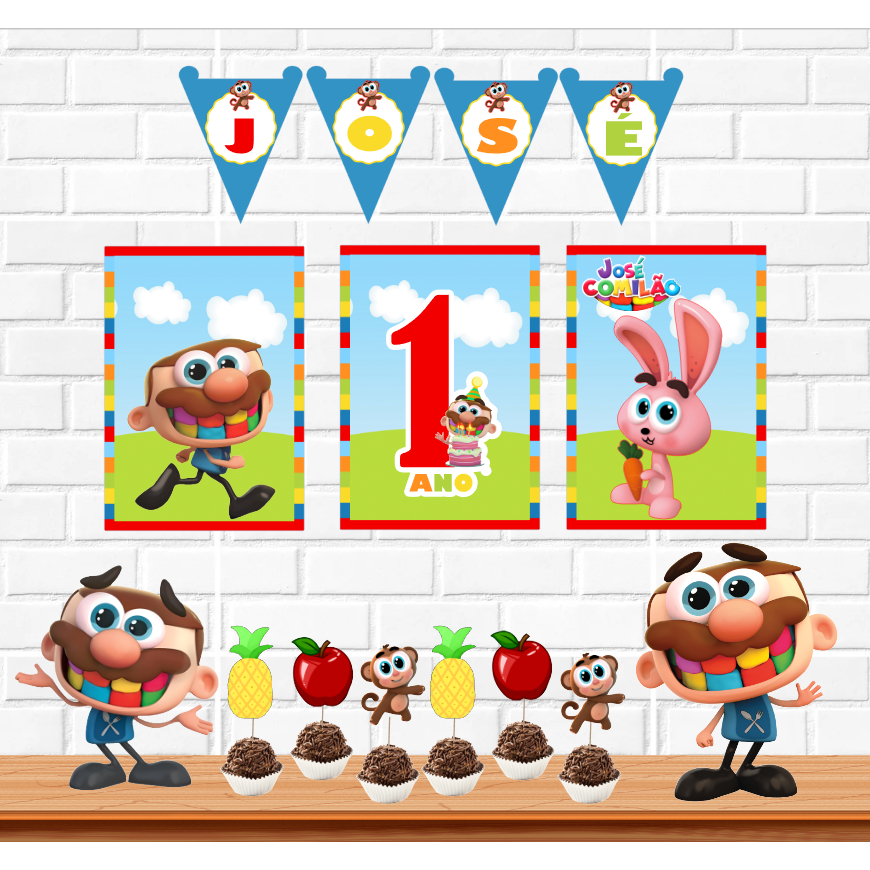 José Comilão kit festa na mesa decoração infantil só um bolinho mimo personalizado para aniversário e mesversário