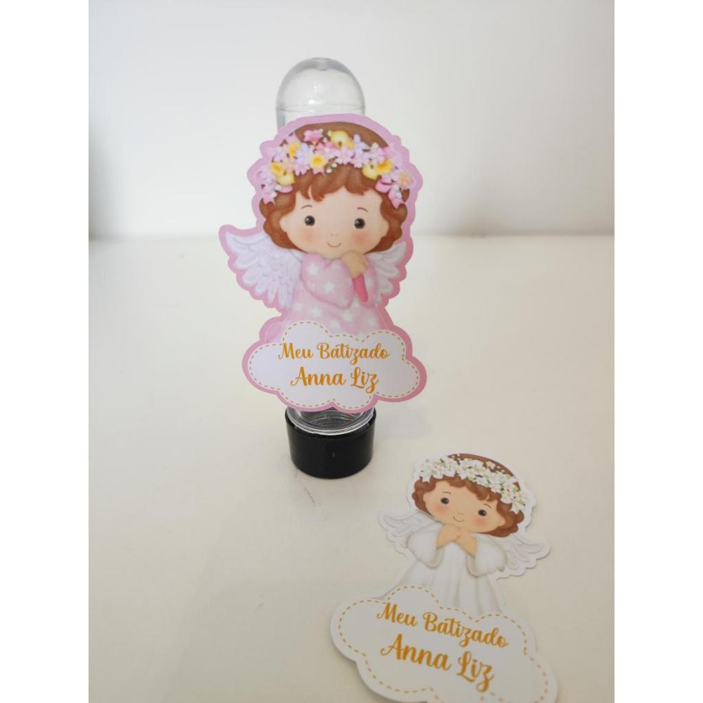 10 APLIQUES Tubetes 13 cm Personalizado Lembrancinha Batizado - Crisma - Primeira Comunhão- Primeira Eucaristia